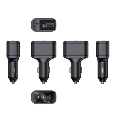 2024 USB Type-c Ports Real Time Tracking Vehicle SOS Spy Hidden Device Cigarette Lighter 4G Tracker Car Charger GPS Black