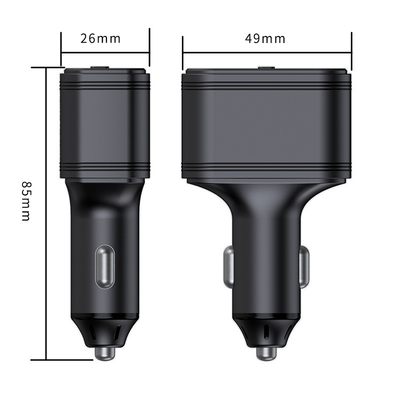 2024 USB Type-c Ports Real Time Tracking Vehicle SOS Spy Hidden Device Cigarette Lighter 4G Tracker Car Charger GPS Black