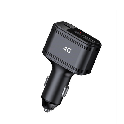 2024 USB Type-c Ports Real Time Tracking Vehicle SOS Spy Hidden Device Cigarette Lighter 4G Tracker Car Charger GPS Black