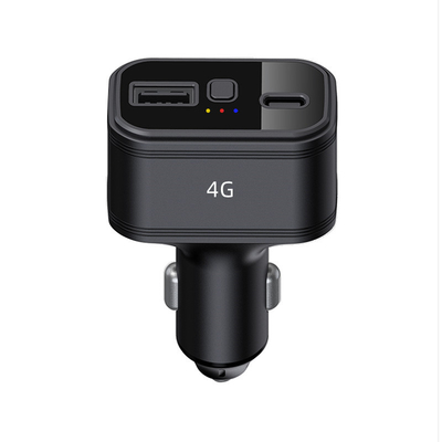 2024 USB Type-c Ports Real Time Tracking Vehicle SOS Spy Hidden Device Cigarette Lighter 4G Tracker Car Charger GPS Black