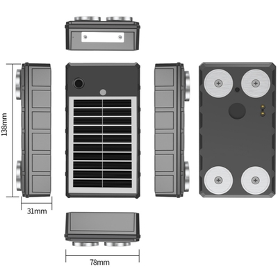 IP67 Waterproof 4G GPS Locator 10000mAh Big Battery Self-charging by Solar Panel Strong Magnet Free Installation 4G GPS Tracker