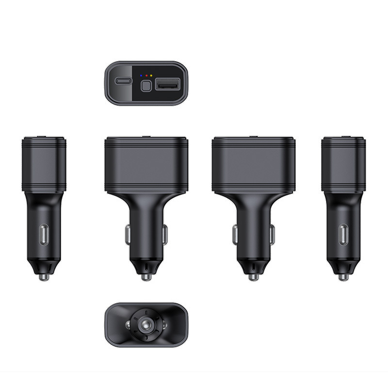 2024 USB Type-c Ports Real Time Tracking Vehicle SOS Spy Hidden Device Cigarette Lighter 4G Tracker Car Charger GPS Black